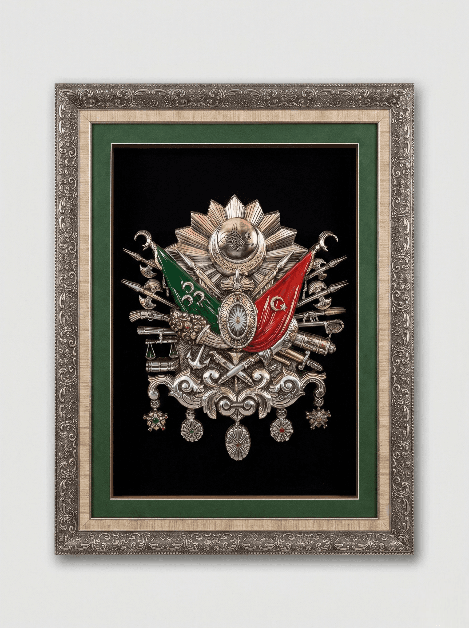 3 Boyutlu Lüks Osmanlı Arması Rölyef Tablo