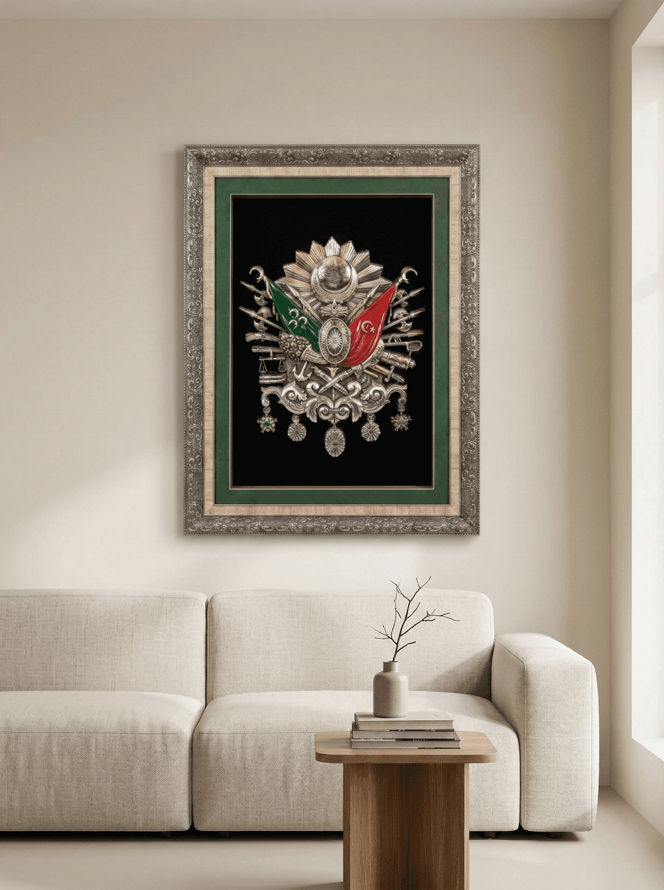 3 Boyutlu Lüks Osmanlı Arması Rölyef Tablo - detay